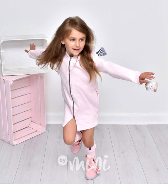 Dívčí mikina pink dlouhá BUNNY
