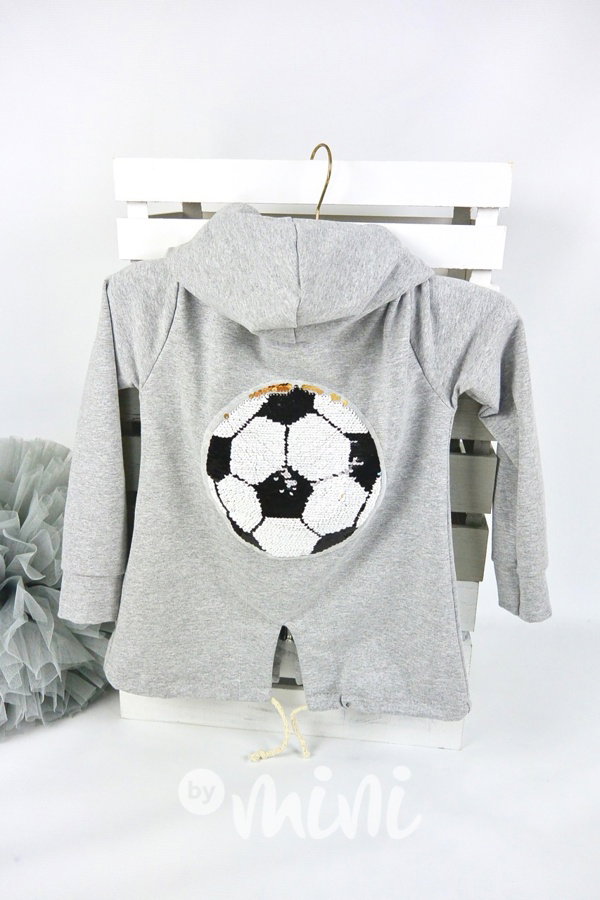 Football long mikina šedá flitry