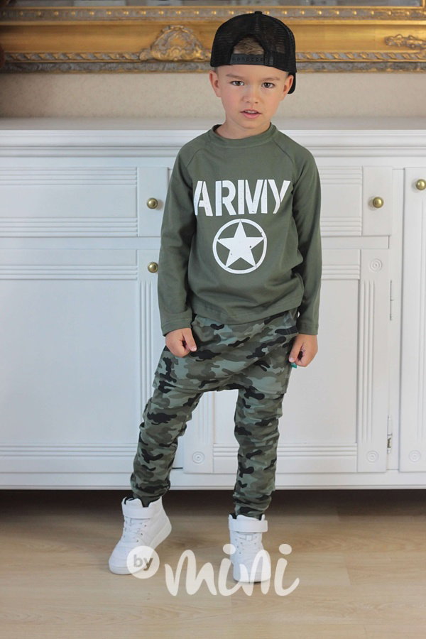 Army baggy tepláčky s klokankou