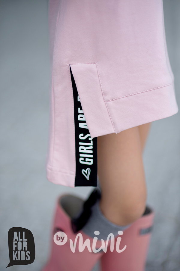 GIRL hoodie dress pink