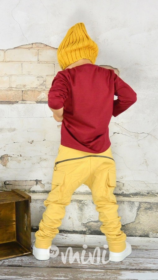 Mustard baggy kapsáče zip