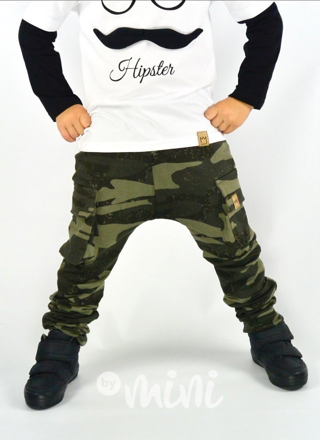 Khaki army baggy kapsáče zip