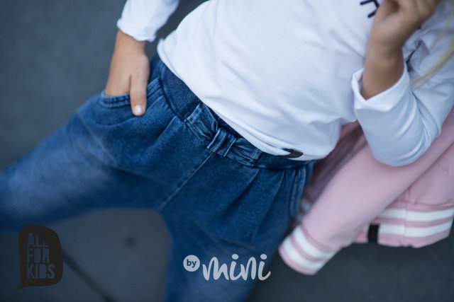 Cotton jeans baggy s mašličkou