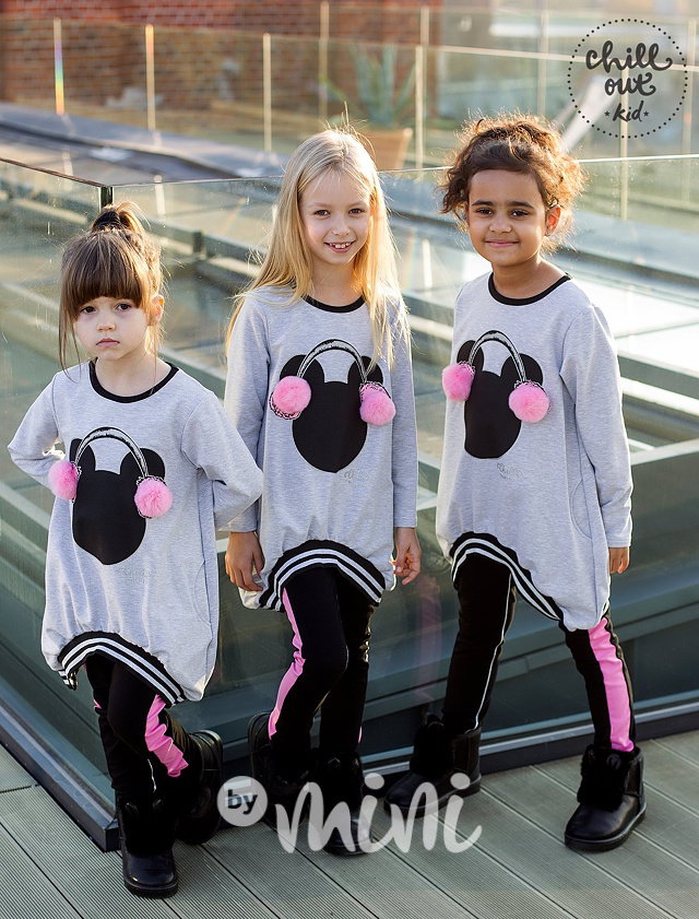 Black/Pink stretch legíny