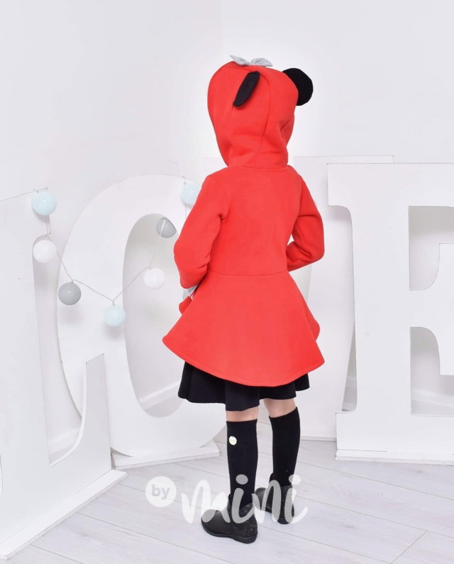 Minnie vyteplená mikina červená