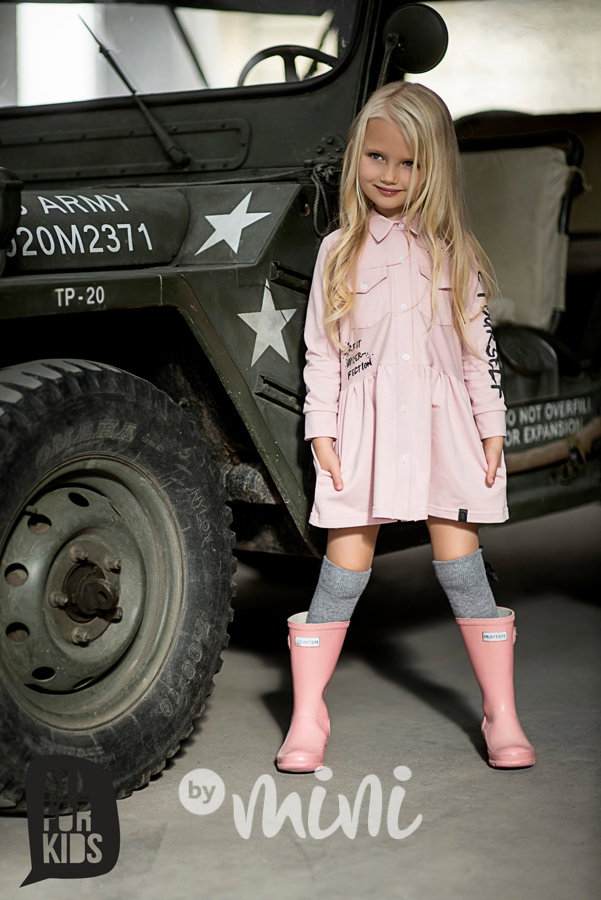 Military collection - košilové šaty pink
