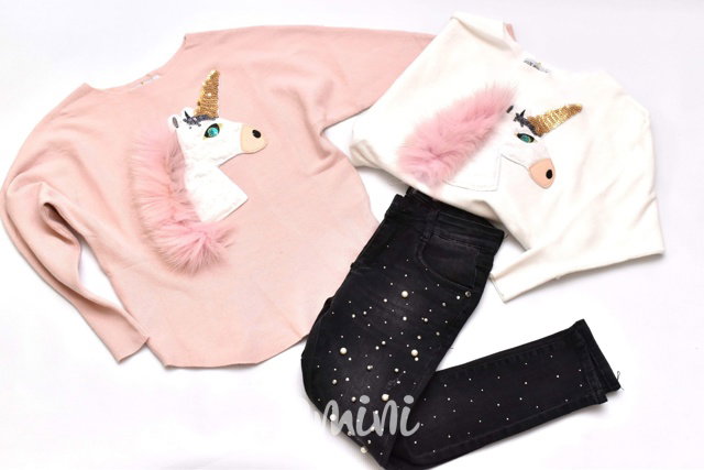 Kimono svetřík unicorn růžový