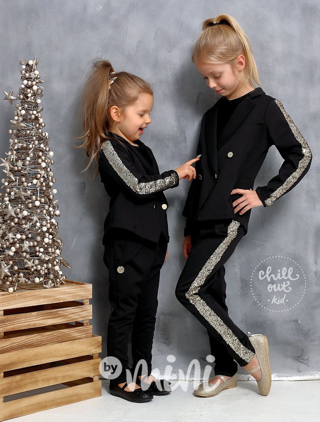 Luxury elegantní sáčkový komplet black/gold