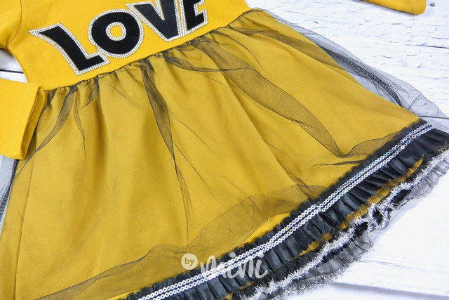 LOVE mustard šaty
