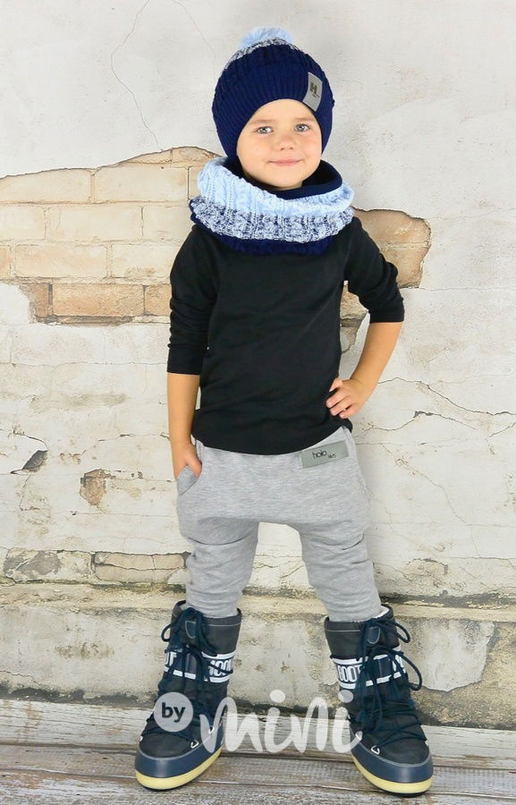 Šedé vyteplené baggy tepláky