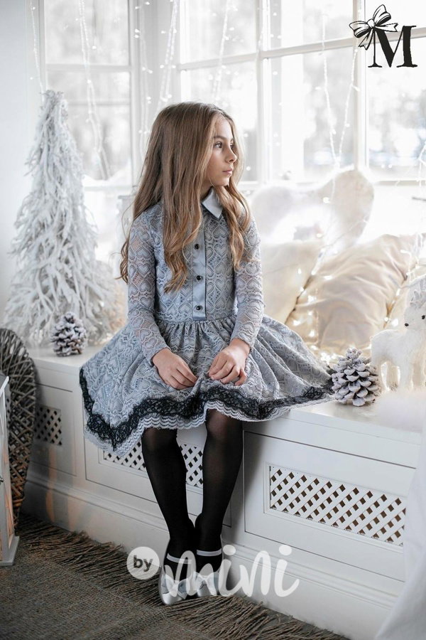 Luxusní šaty "Grey lace"