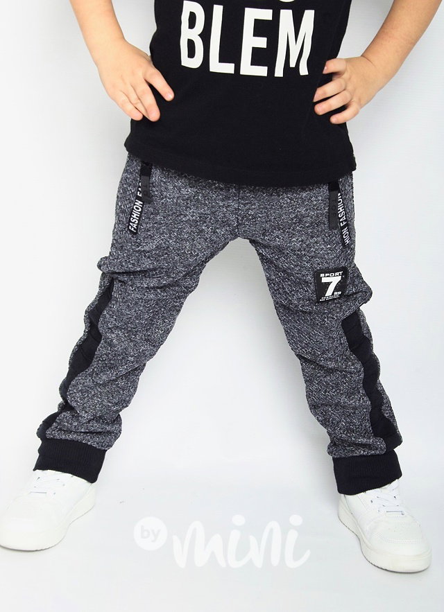 Sporty vyteplené tepláčky jeans blue