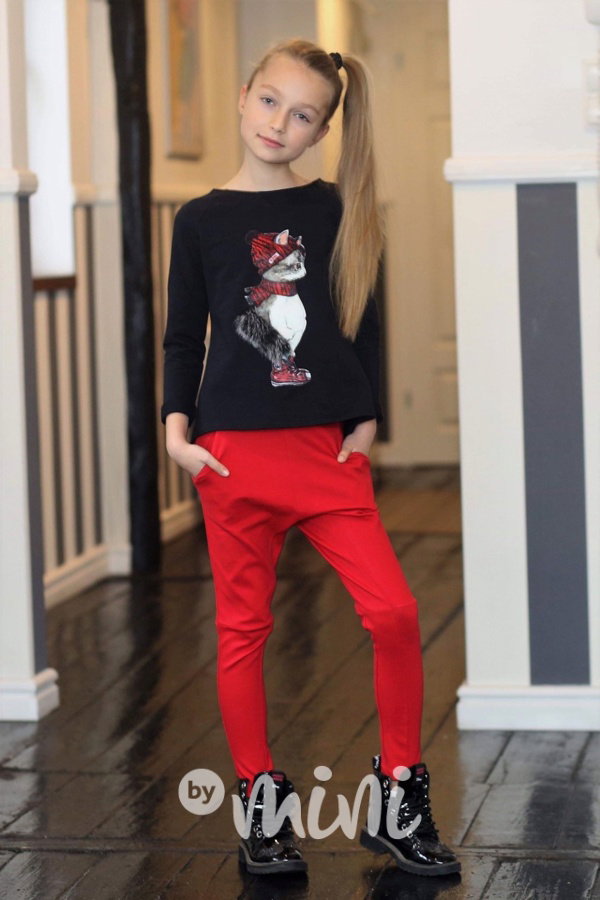 Červené dívčí baggy pants