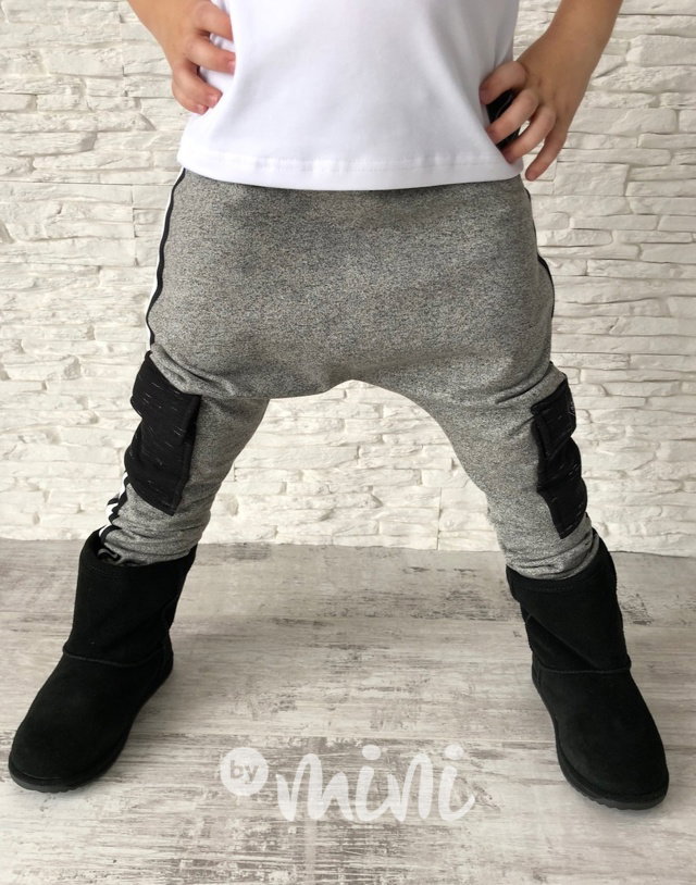 Hipster šedé teplé baggy tepláčky