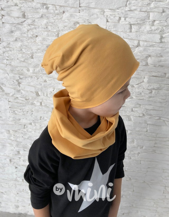 Mustard houmles čepka s tunelem