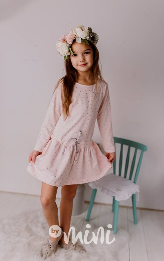 Puntíkaté romantic šaty baby pink