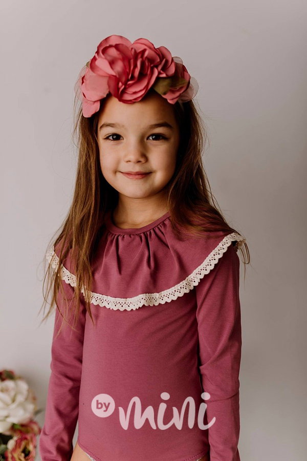 Romantic boho body - pastelová fialová