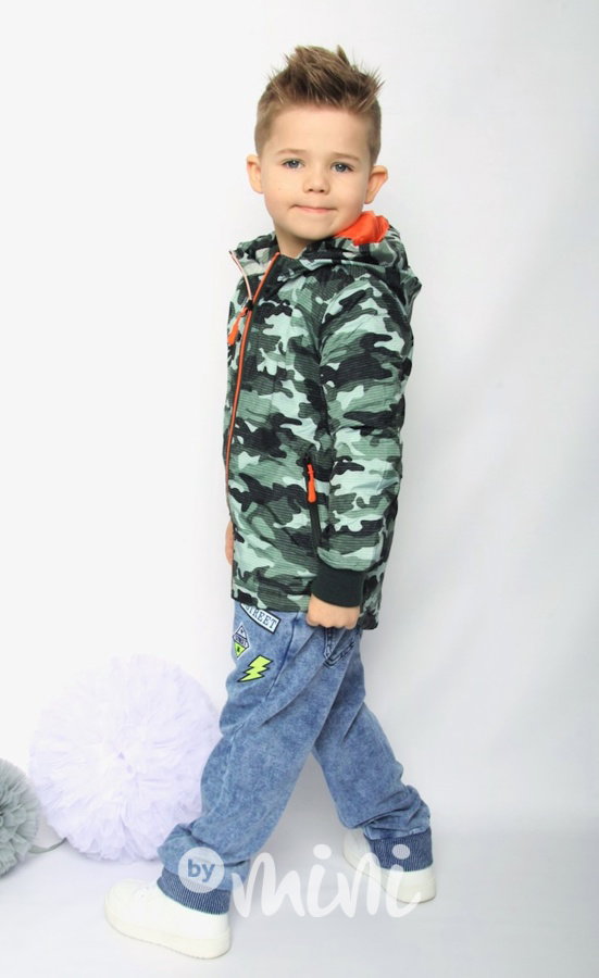 Delší funkční army bundička green