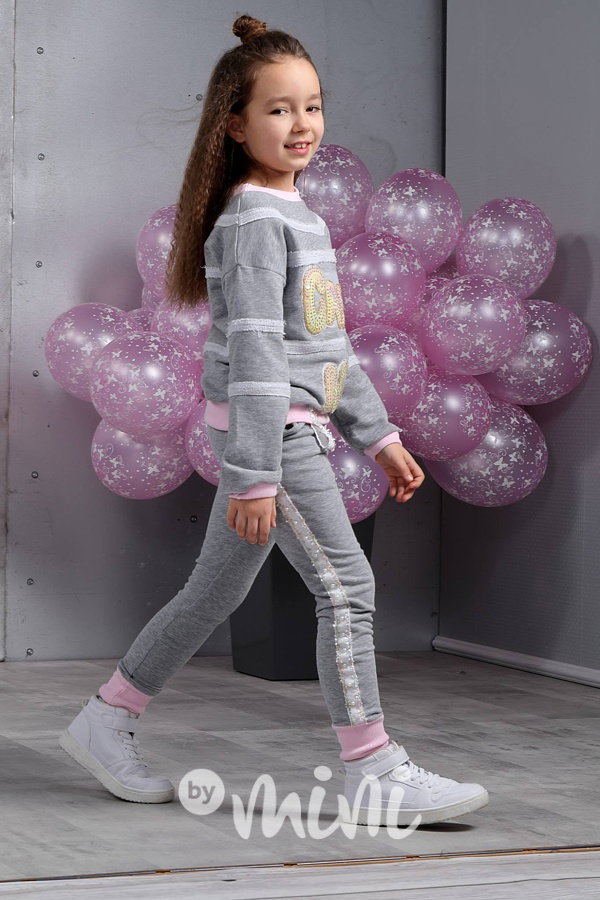 Pink/Grey designová teplákovka