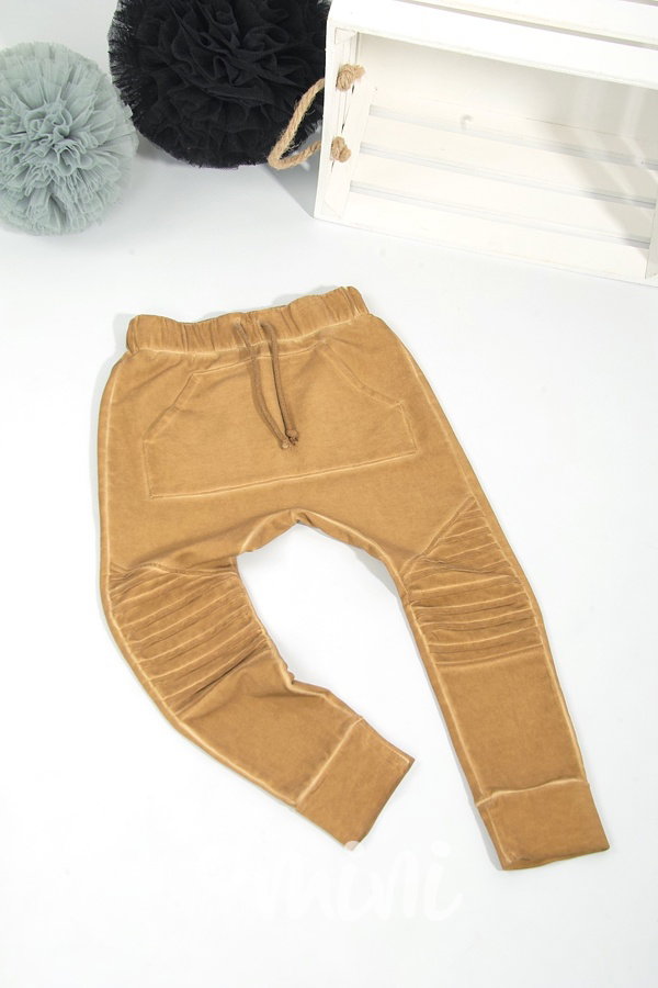 Biker pants acid wash mustard