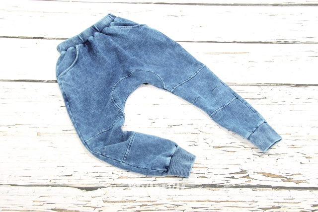 Prošívané jeans baggy tepláčky