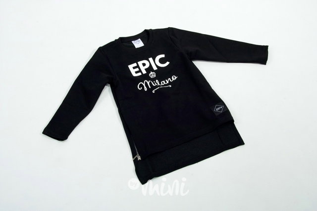 EPIC long mikina se zipem black