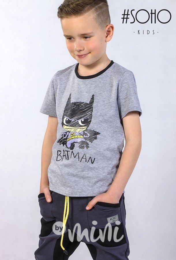 Batman chlapecké triko šedé