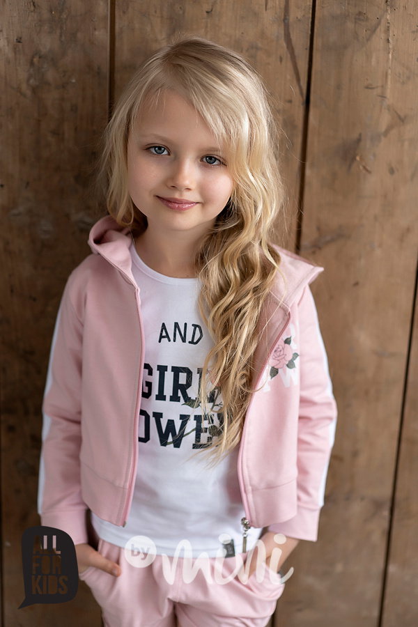 Girl power short mikina růžová