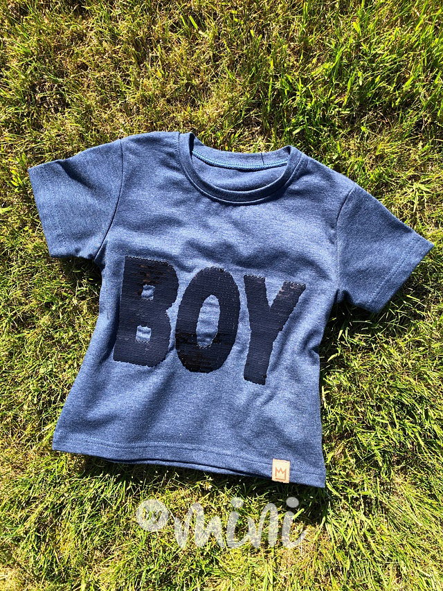 BOY flitr chlapecké triko blue melanž