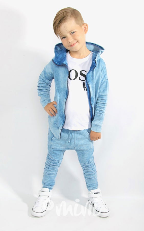 *Despacito* biker tepláky jeans blue