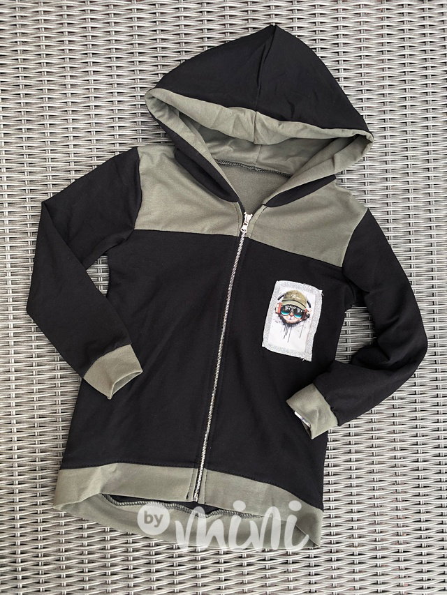 Cool cat dlouhá mikina black/khaki