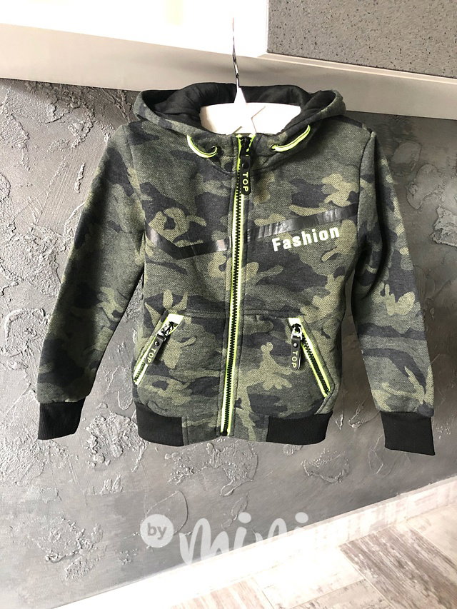 Army sporty mikina zelený neon