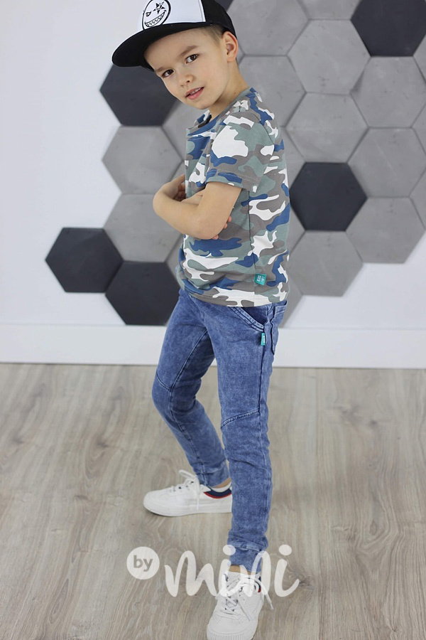 Jeans tepláčky s prošitím