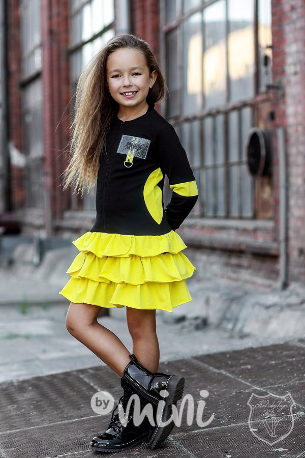 Black&Yellow dívčí šaty