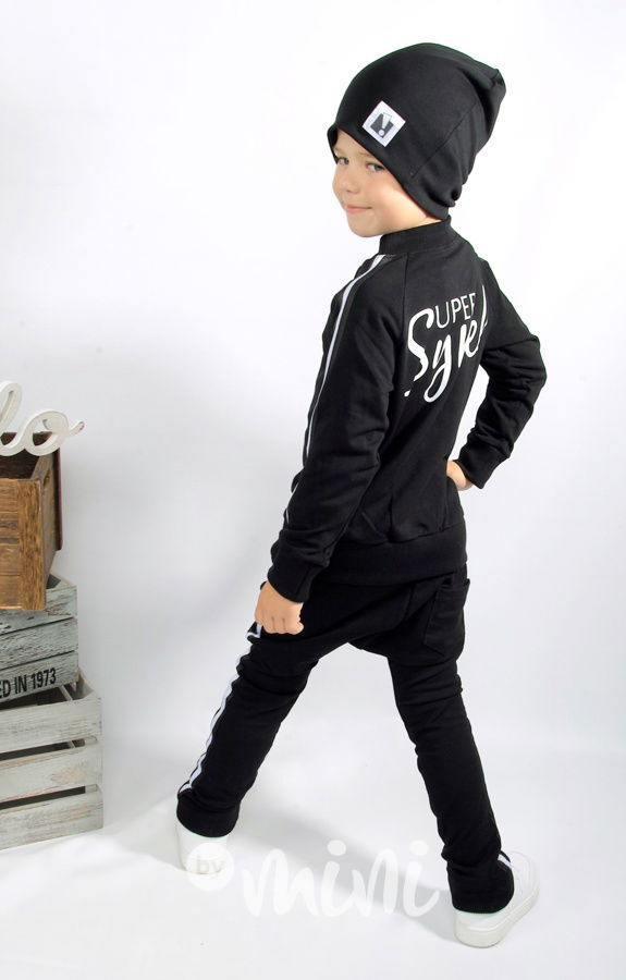 Super synek lampas set černý - mikina + baggy