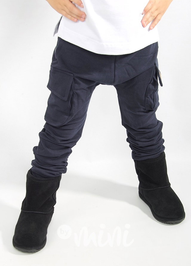 Zateplené dark blue baggy kapsáče zip