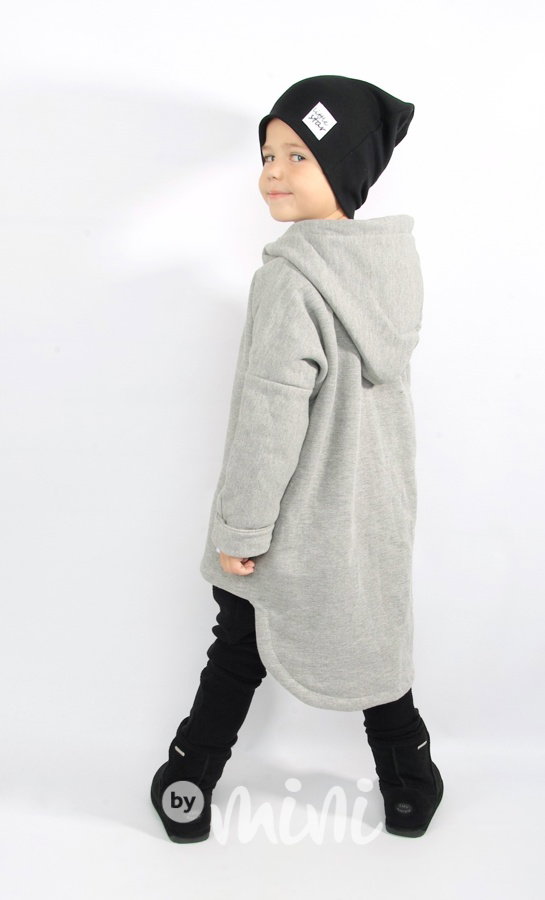 Extra dlouhý designový kabát light grey