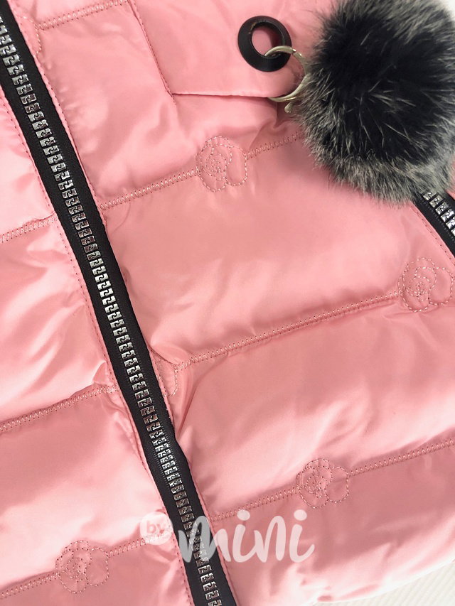 Dívčí baby pink zimní kabátek