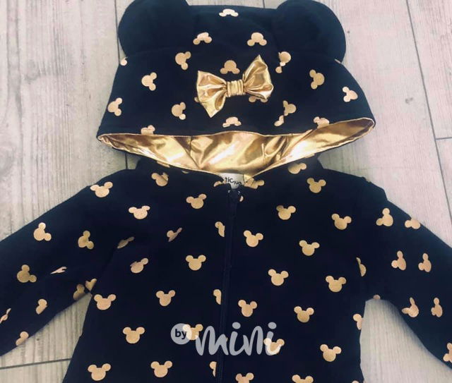 Minnie designová mikina gold/black