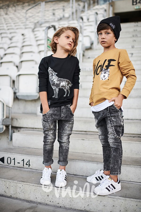*Premium* jeans black s dlouhým laclem