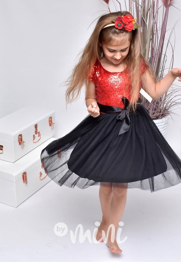 Sváteční dívčí dětské šaty červené 