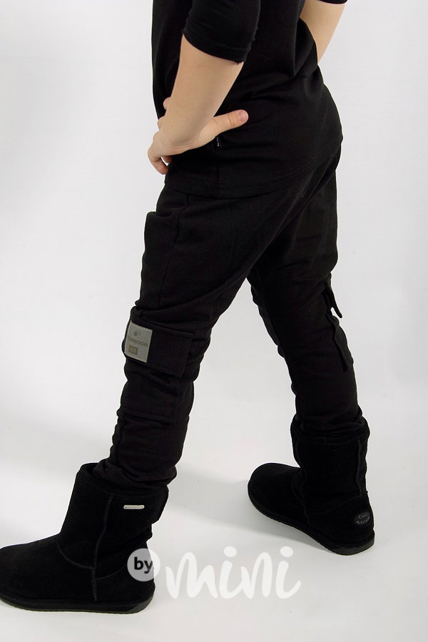 Vyteplené chlapecké baggy kapsáče - black