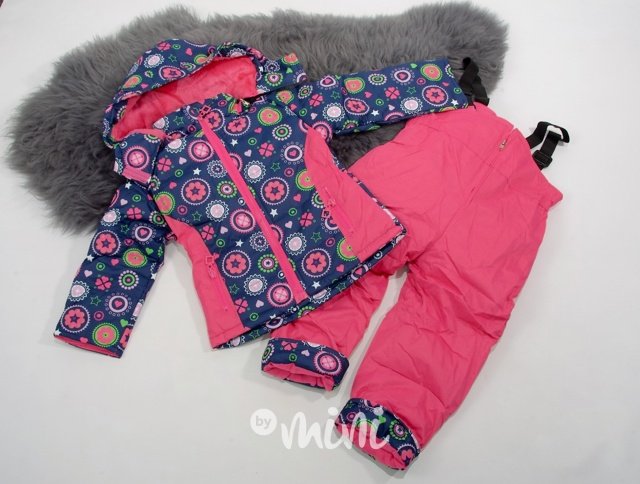 Zimní bunda + oteplováky pink/blue