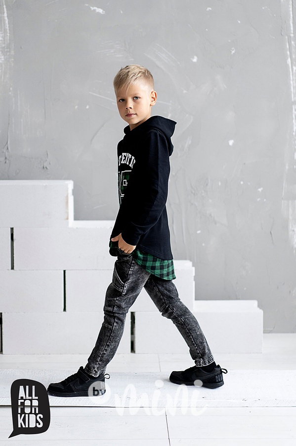 Dark jeans tepláčky s prošitím