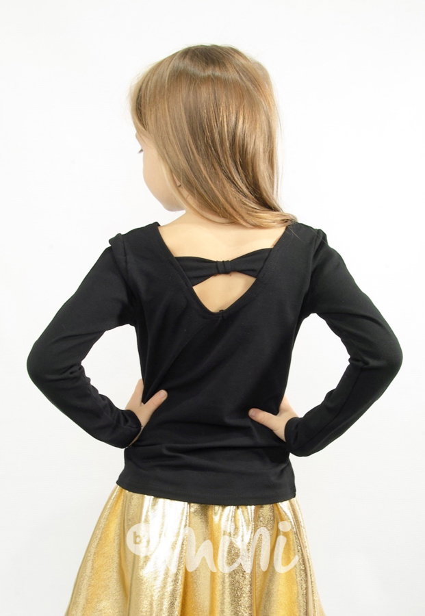 Ballerina top s mašličkou - černý