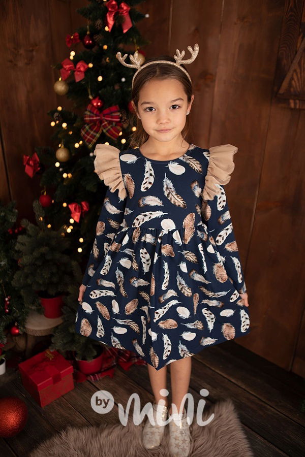 ROMANTIC DÍVČÍ ŠATY s dlouhým rukávem