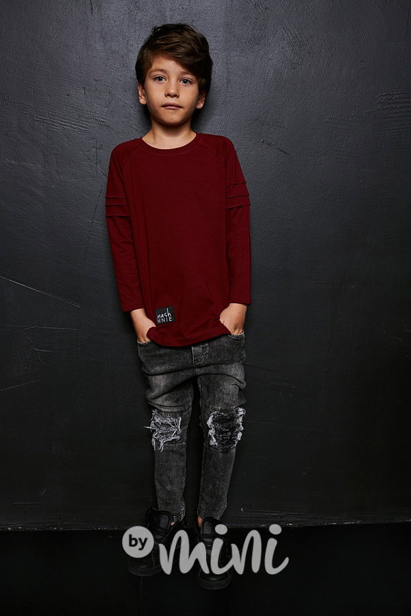 *Premium* freedom longsleeve burgund triko s prošitím