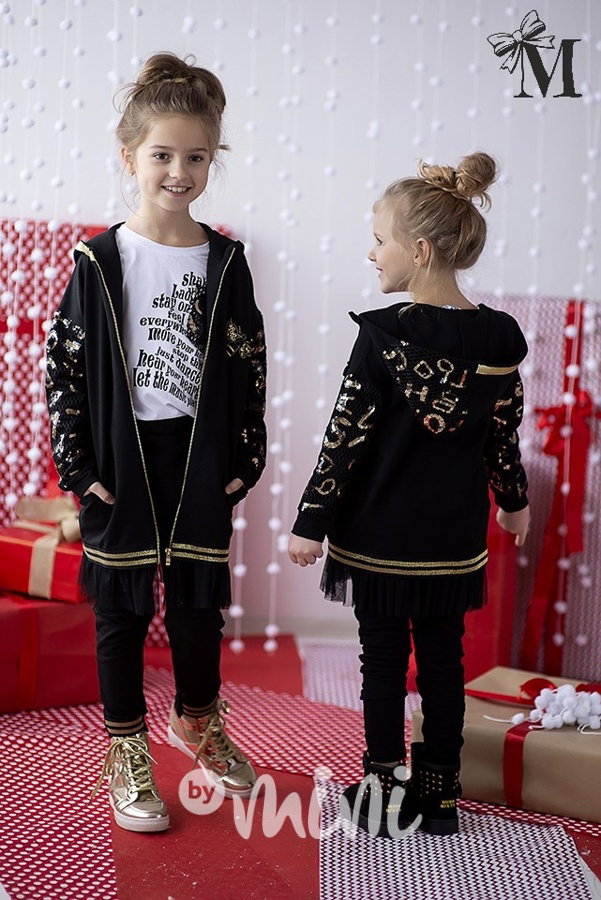 Black/Gold zdobená mikina s tylem