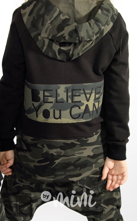 Believe mikina black/army