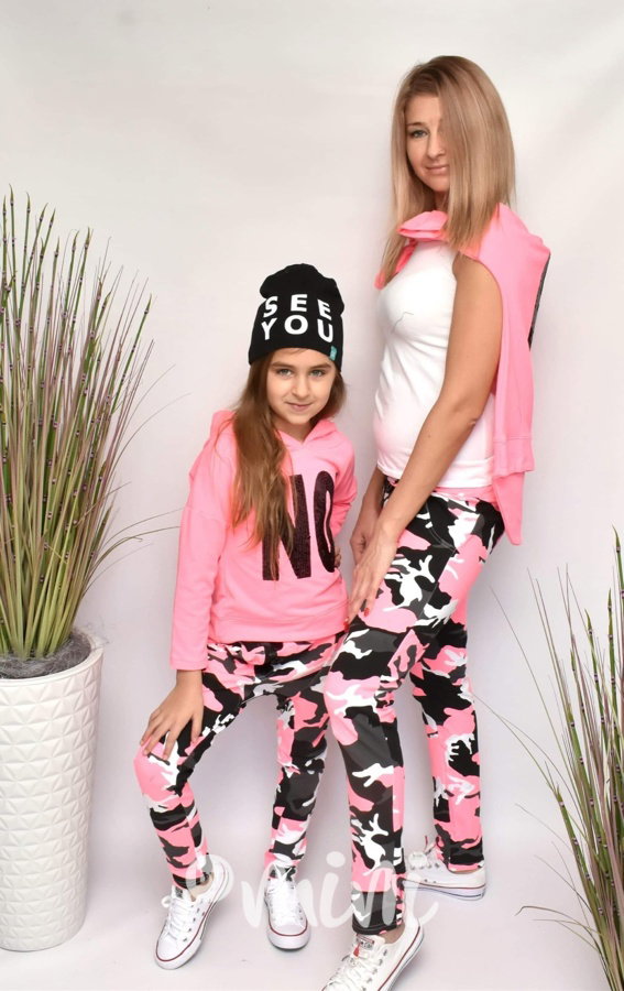 Neon PINK army baggy tepláčky *new*